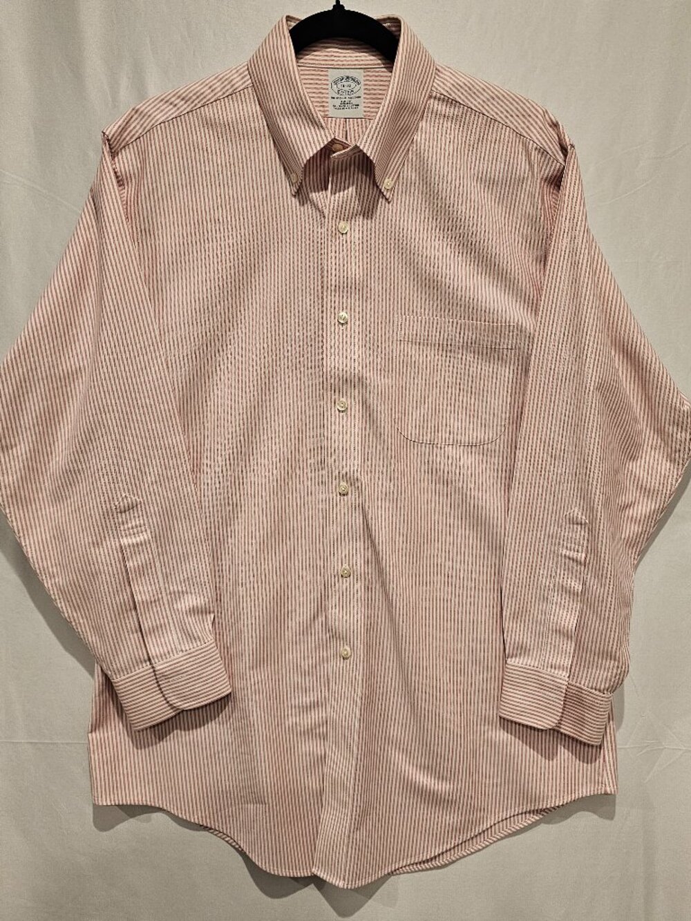 Brooks Brothers Men's Dress Shirt 16 32 Slim Fit Stripe Non Iron Button Down